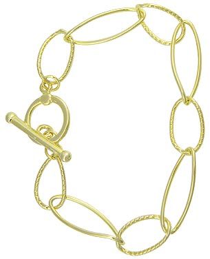 Cód.: P253 Pulseira especial folh. ouro c/ elos longos
