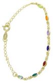 Cód.: P243 Pulseira colorida folh. a ouro c/pedras acrílicas