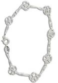 Cód.: P244 P Pulseira folh. a prata c/ adornos em flor