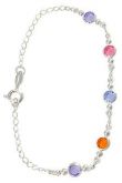 Cód.: P247 P Pulseira folh. a prata com pedras acrílicas